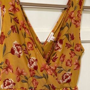 Xhilaration warm yellow floral romper.